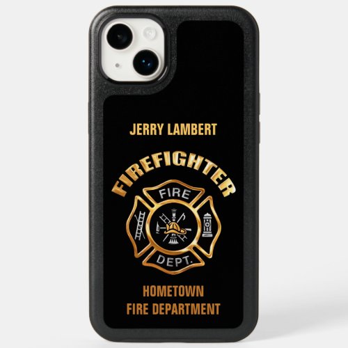 Gold Firefighter Name Template OtterBox iPhone 14 Plus Case