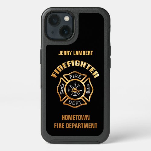 Gold Firefighter Name Template iPhone 13 Case