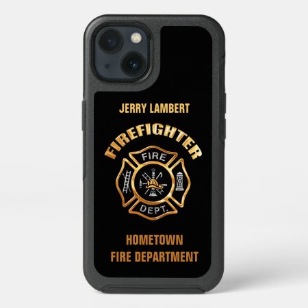 Gold Firefighter Name Template Iphone 13 Case