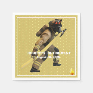 Gold Firefighters Retirement Napkins