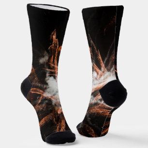 Gold fireworks abstract gold black smoke socks