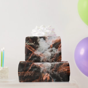 Gold fireworks abstract gold black smoke wrapping paper