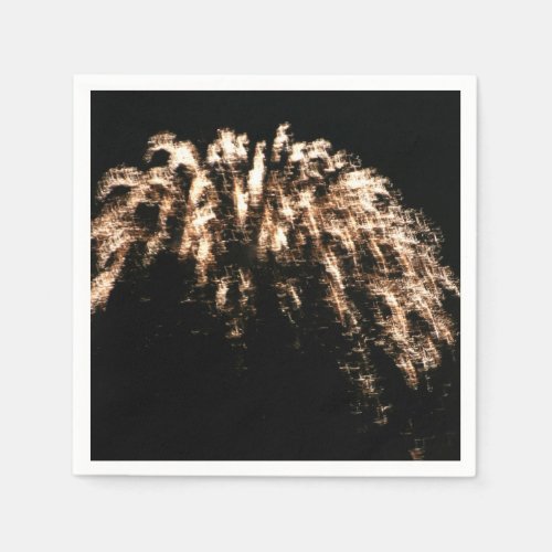 Gold Fireworks Paper Napkins