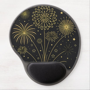 Gold Fireworks Premium Mousepad