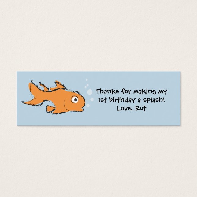 Gold Fish Favor Tag (Front)