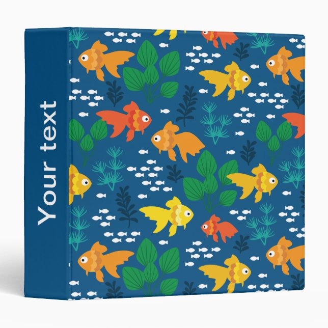 Gold Fish in Aquarium 3 Ring Binder (Front/Spine)