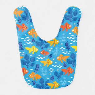 Gold Fish in Aquarium Baby Bib