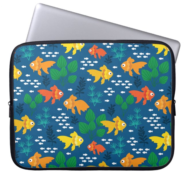 Gold Fish in Aquarium Laptop Sleeve (Front)