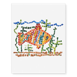 Gold Fish Mosaic Temporary Tattoos