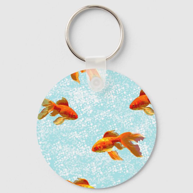 gold fish pattern keychain (Front)