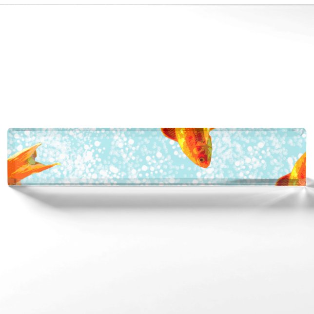 gold fish pattern name plate (Front)