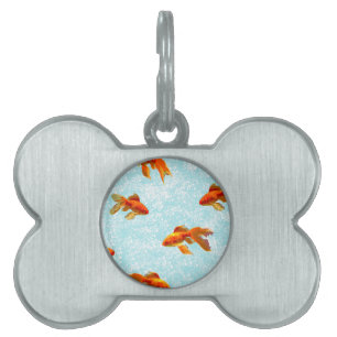 gold fish pattern pet tag