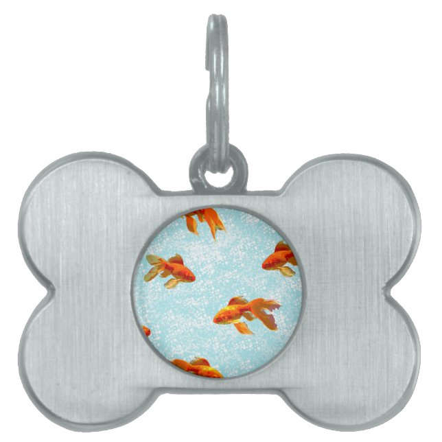 gold fish pattern pet tag (Front)