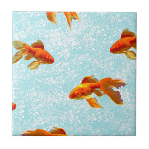 gold fish pattern tile