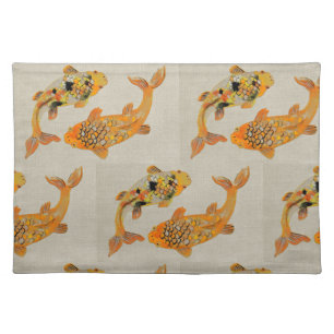 Gold Fish Pond Cloth Placemat