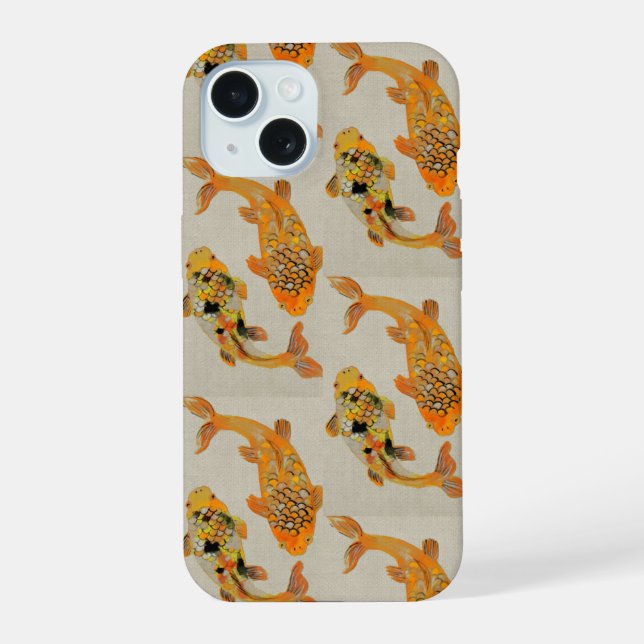 Gold Fish Pond Iphone Case (Back)