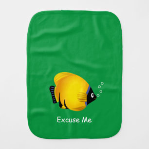 Gold Fish with Custom Text Burp Cloth