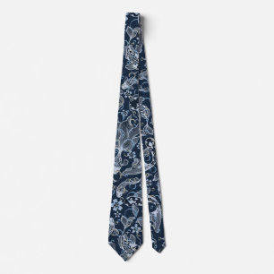 Gold fishes in bubbles pool pattern neck tie