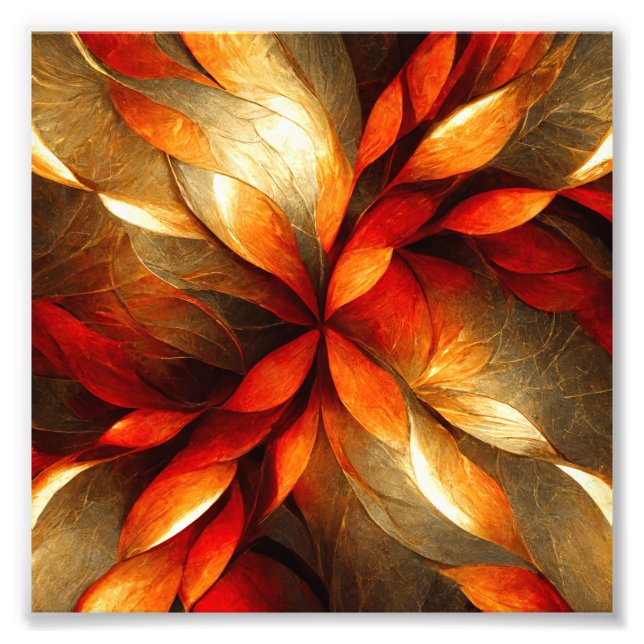 Gold Flake Leaf Abstract Art  Photo Print (Front)