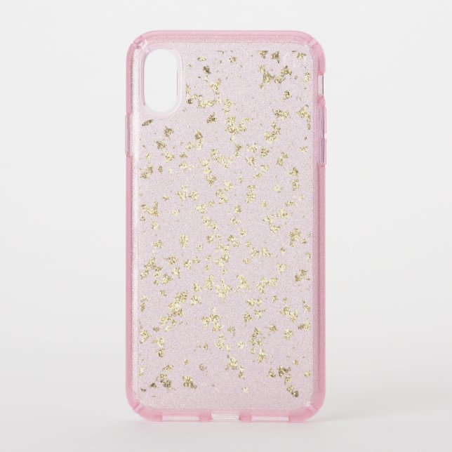 Gold Flakes and Pink Glitter Speck iPhone XS Max Case (Front)