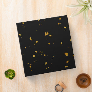 Gold Flakes Black 3 Ring Binder