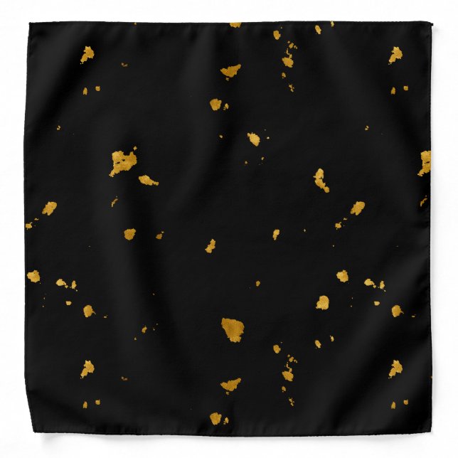 Gold Flakes Black Bandana (Front)