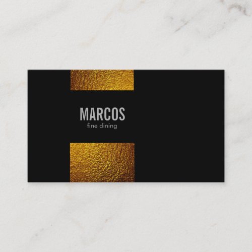 Gold Flakes  Black Business Card
