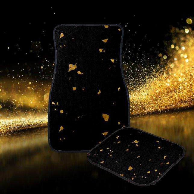 Gold Flakes Black Car Floor Mat (Creator Uploaded)