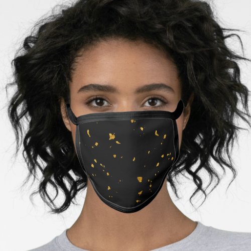 Gold Flakes Black Face Mask