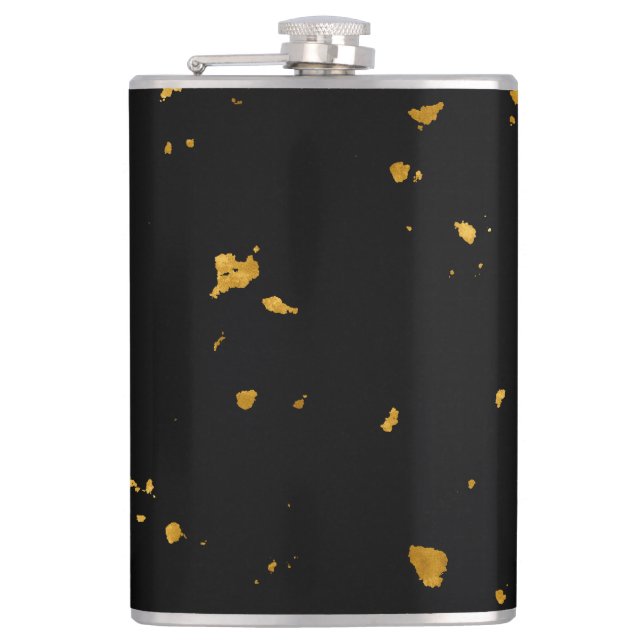 Gold Flakes Black Flask (Front)