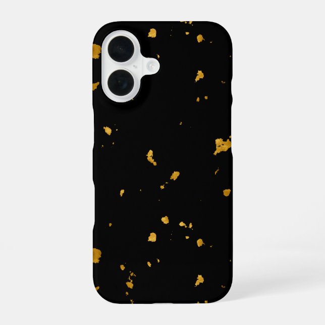 Gold Flakes Black Iphone Case (Back)