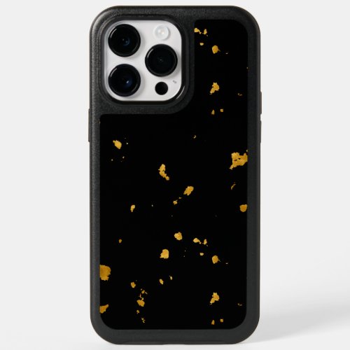 Gold Flakes Black OtterBox iPhone 14 Pro Max Case