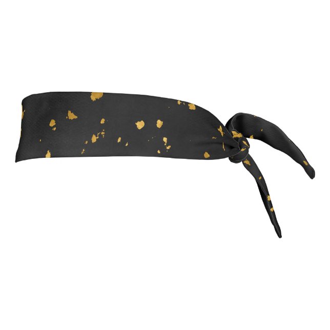 Gold Flakes Black Tie Headband (Rotate 90)