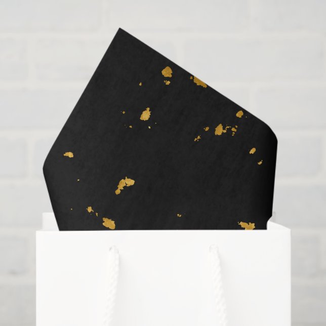 Gold Flakes Black Tissue Paper (Gift Bag)