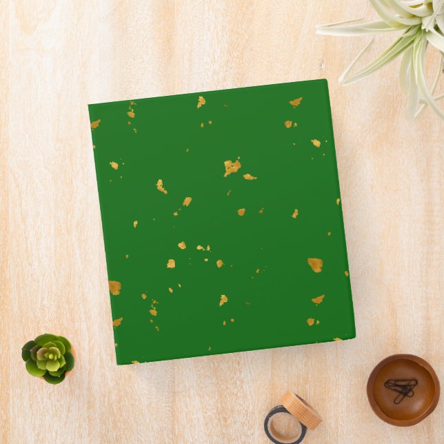 Gold Flakes on Emerald Green 3 Ring Binder (In Situ)
