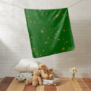 Gold Flakes on Emerald Green Baby Blanket