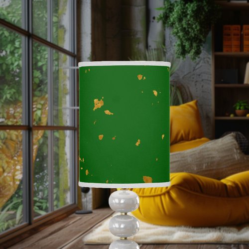 Gold Flakes on Emerald Green Lamp Shade