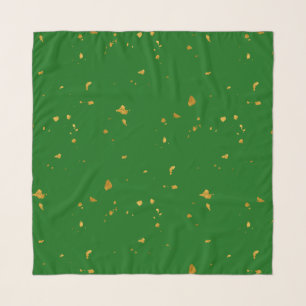 Gold Flakes on Emerald Green Scarf