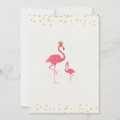 Gold Flamingo Baby Shower invitation (Back)