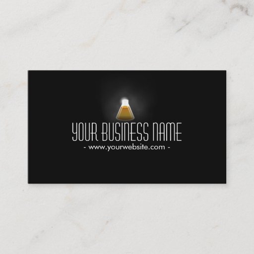 Customizable Gold Flask in the Dark Scientific Business Card