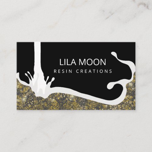 Gold Fleck Resin Jewelry Business Card