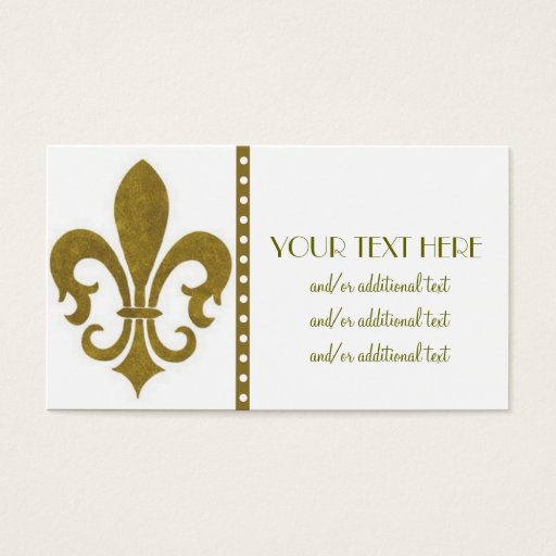 Customizable Gold Fleur De Lis Business Card