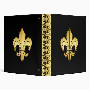 Gold Fleur de lis 3 Ring Binder
