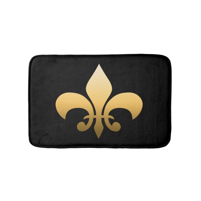 Gold Fleur de Lis Bathroom Mat (Front)