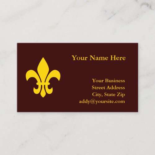 Gold Fleur de Lis Business Card Templates