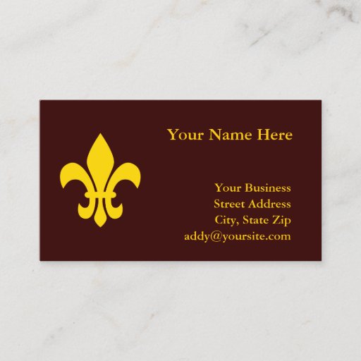 Customizable Gold Fleur de Lis Business Card Templates