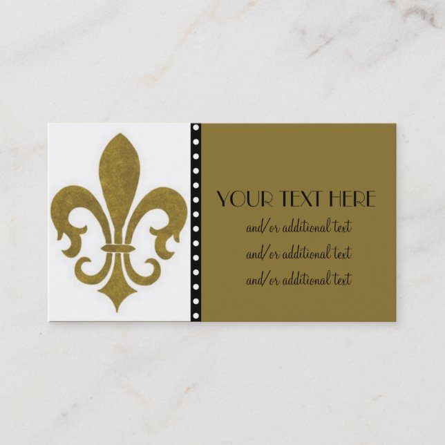 Gold Fleur De Lis Business Card (Front)