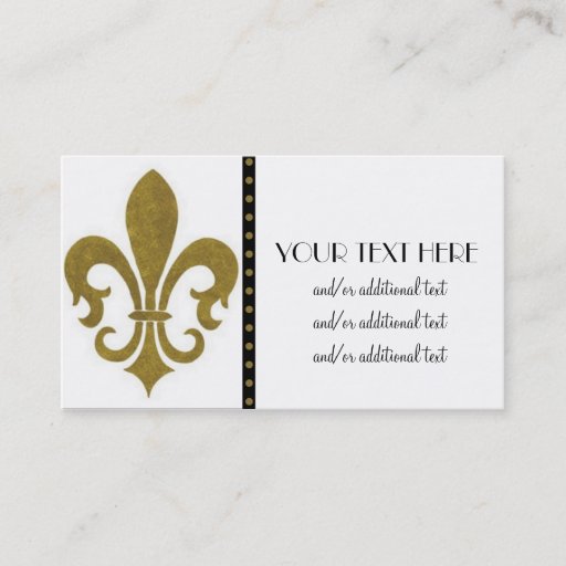 Customizable Gold Fleur De Lis Business Card