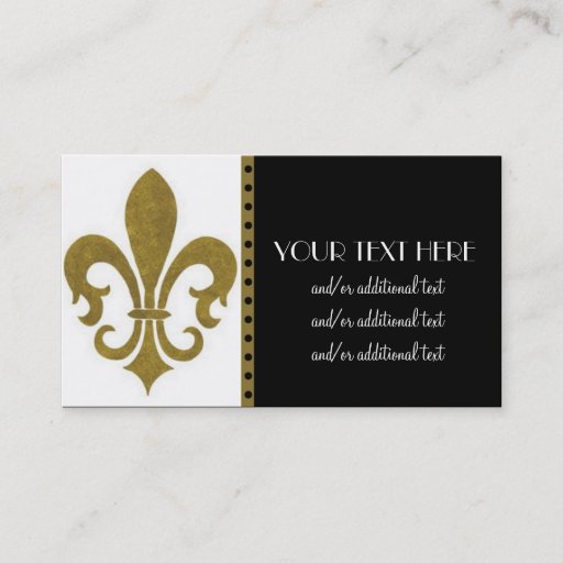 Customizable Gold Fleur De Lis Business Card