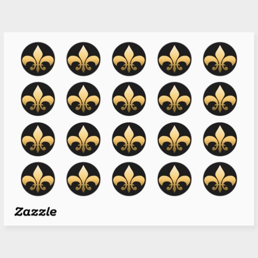 Gold Fleur De Lis Classic Round Sticker Zazzle